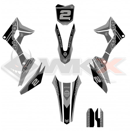 Kit déco MINI CRF 110-M2 NOIR poir dirt BS BASTOS BIKE à partir de 2026