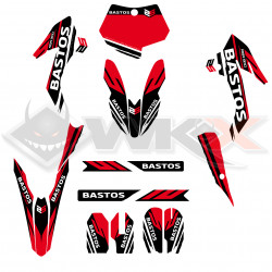 Kit décoration rouge-noir de motocross 300cc BASRTOS RSR-2