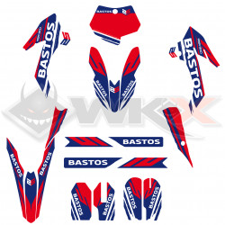 Kit déco BLEU pour motocross RSR 300cc BASTOS BIKE