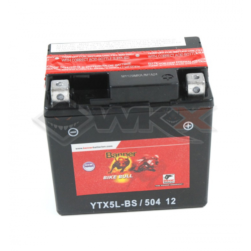 Piece Batterie BANNER YTX5L-BS de motocross de Pit Bike et Dirt Bike