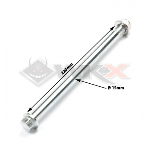 Axe de roue dirt bike 15mm longueur 220mm