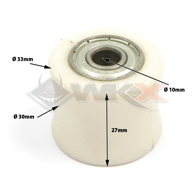 Roulette de chaine 10mm RACING BLANC