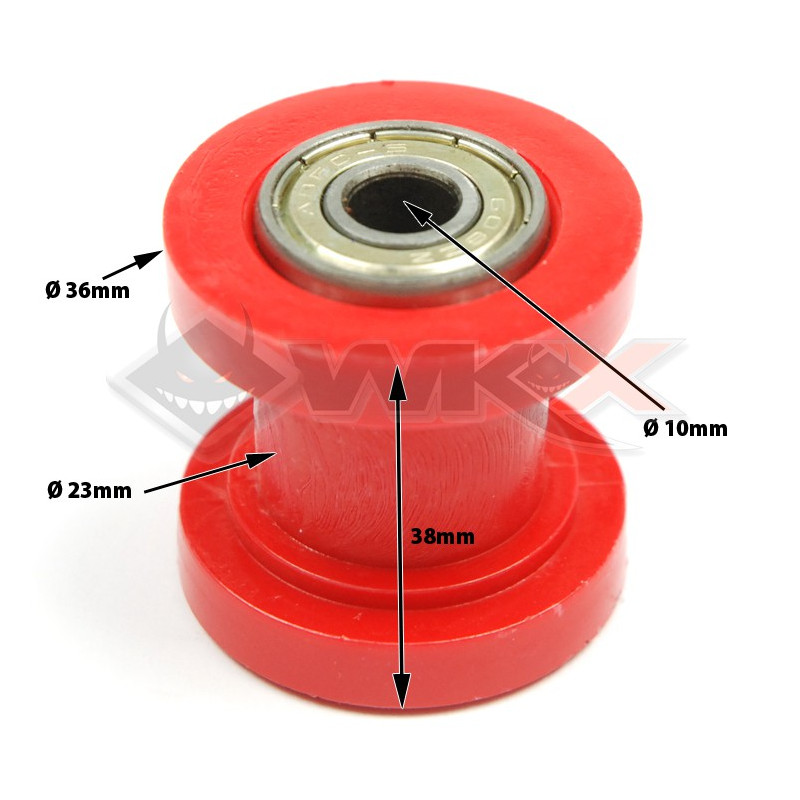 Roulette de chaine 10mm ROUGE