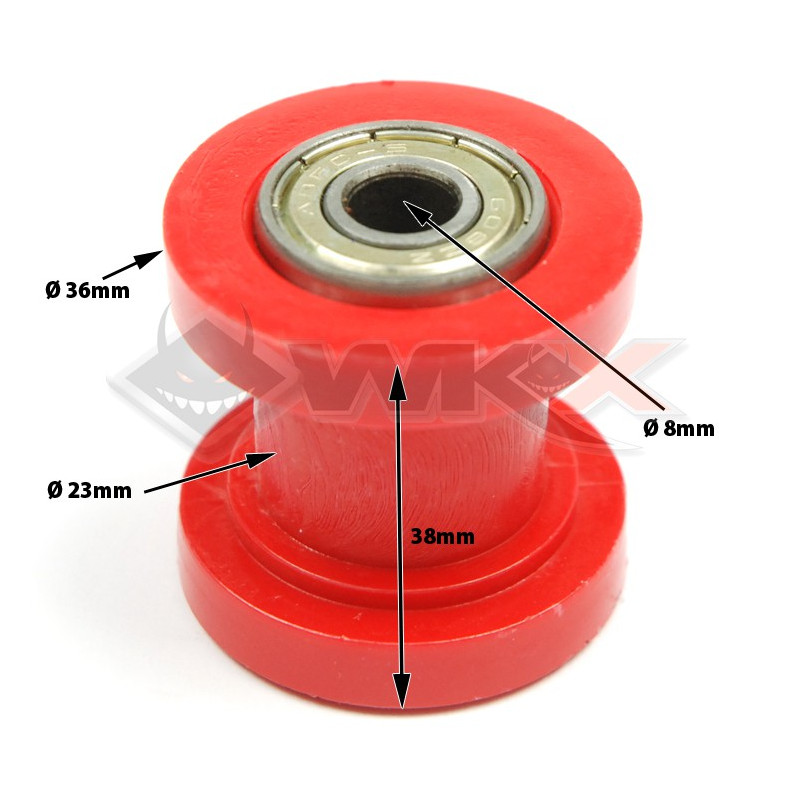 Roulette de chaine 8mm ROUGE