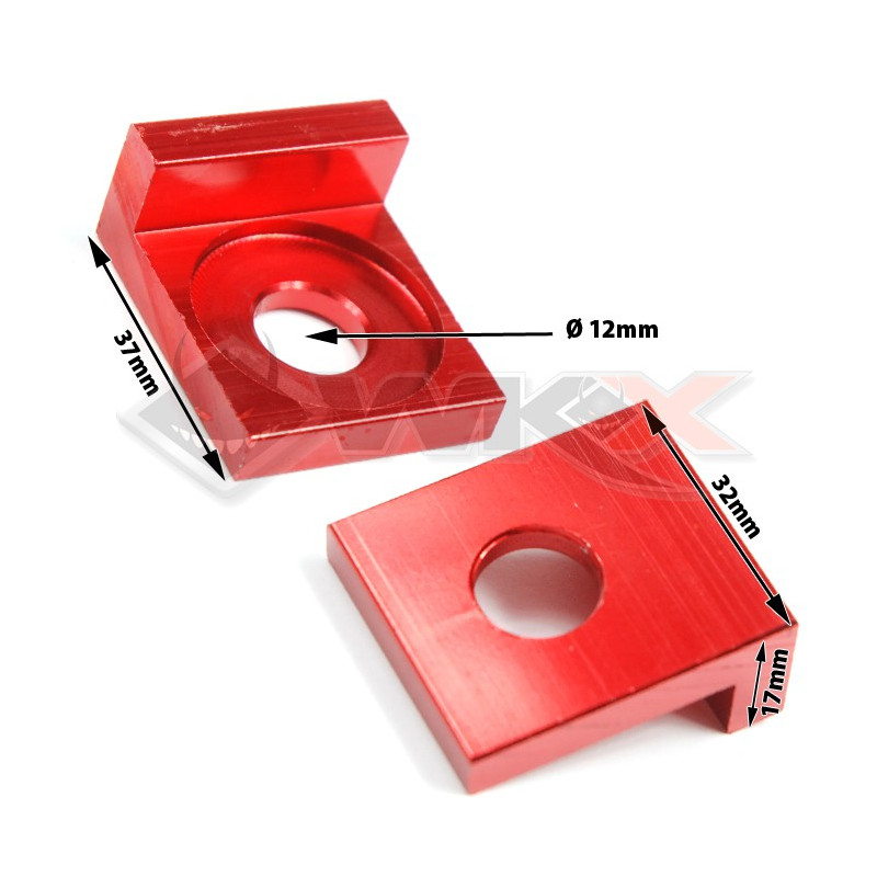 Tendeur de chaine carré 12mm ROUGE