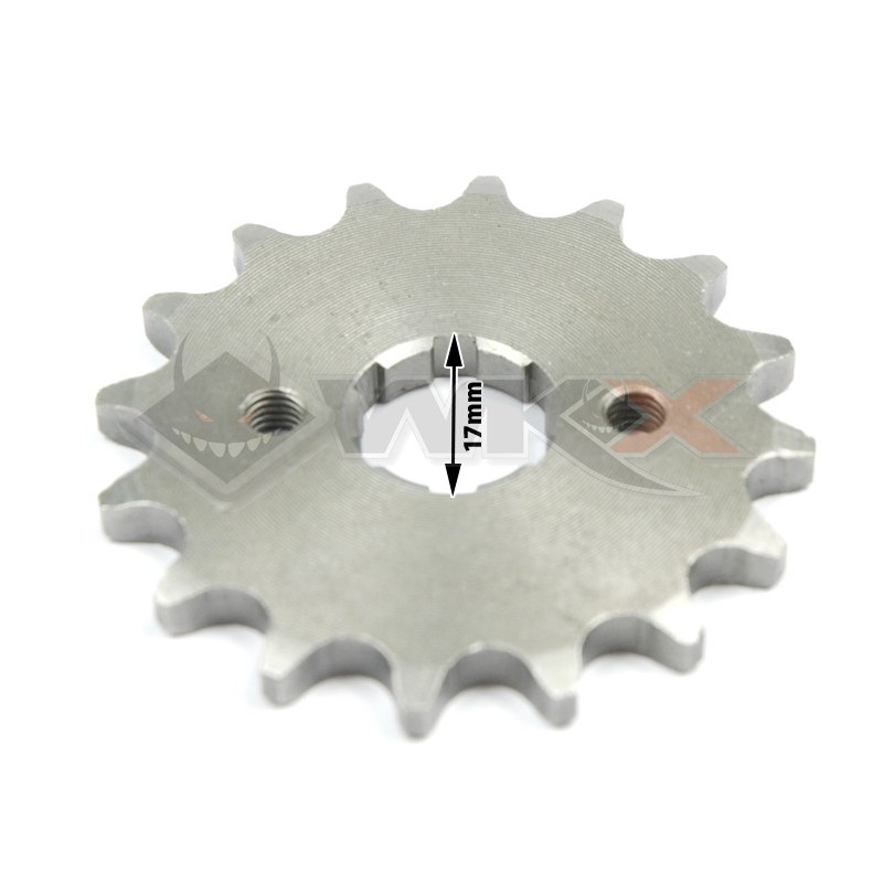 Pignon de sortie de boite axe 17 mm 16 dents 420
