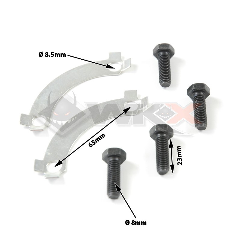 Kit vis couronne hexagonal 8x25 + platines