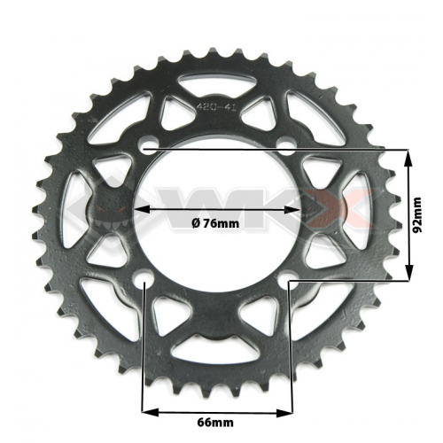 Couronne arrière axe 76 mm 39 dents 428
