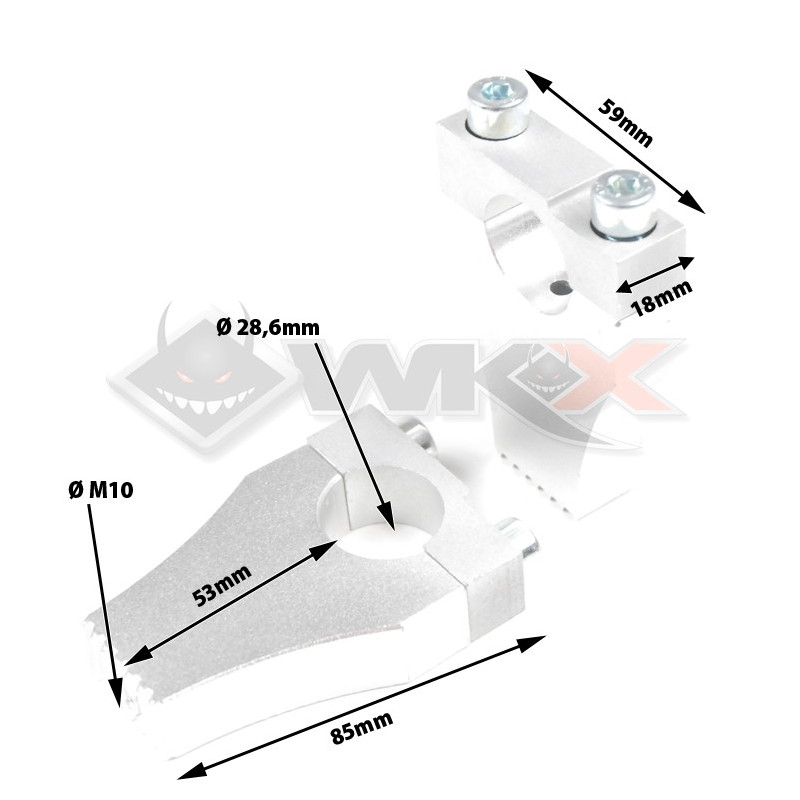 Pontet 28,6 mm pour guidon sans barre