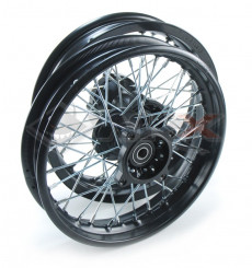 Piece Set de jantes supermotard acier avant + arrière 12' axe 15mm de Pit Bike et Dirt Bike