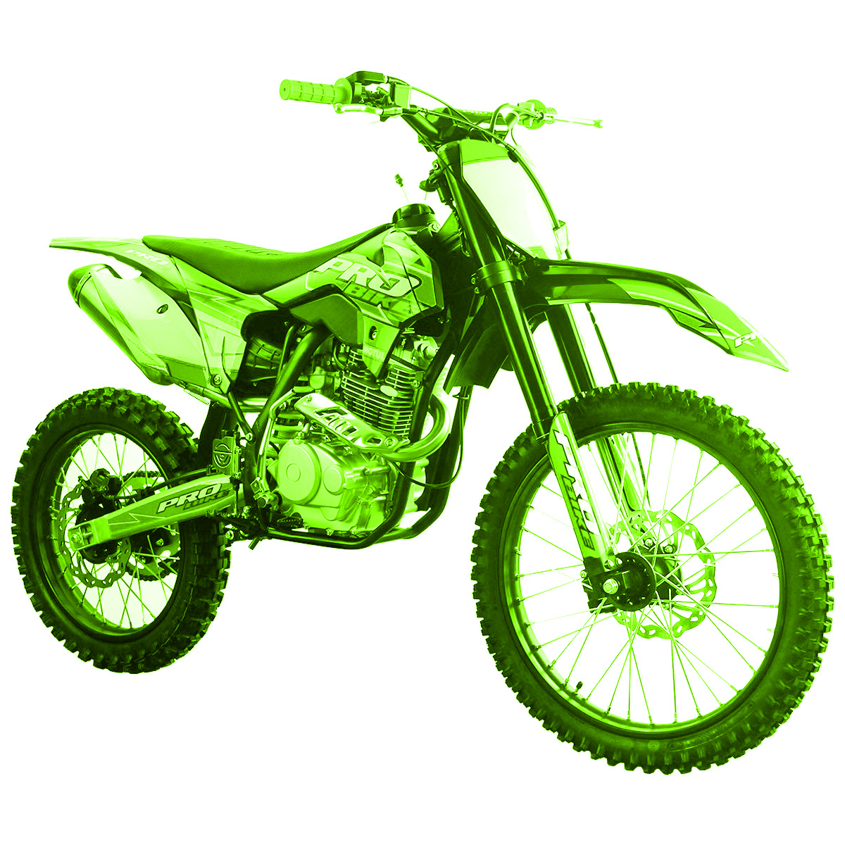 dirt bike moto-cross 250cm3, couleur verte, PROBIKE