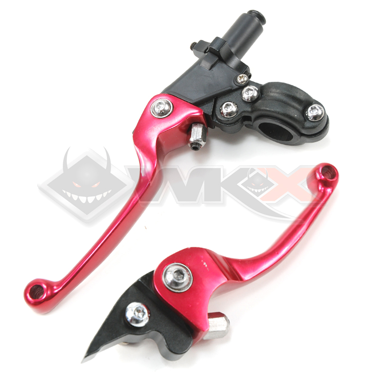 levier d'embrayage et frein rouge pour pit bike, dirt bike et mini moto