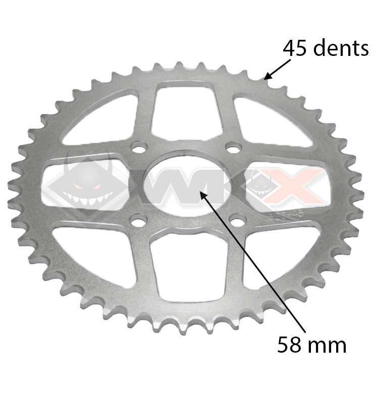 Couronne de transmi 520 pour moto de cross 250cc