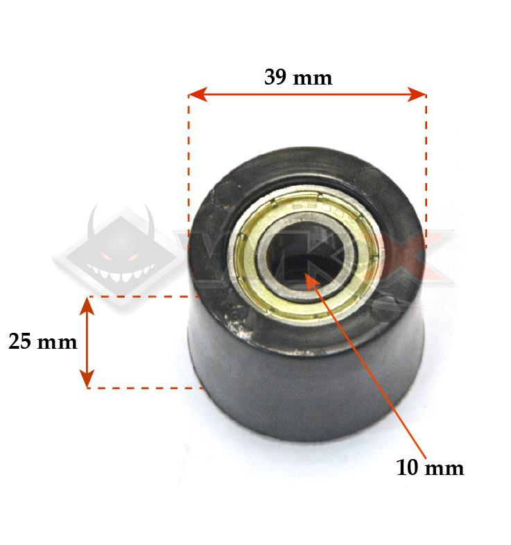 Roulette 10 mm de couleur noire pour dirt