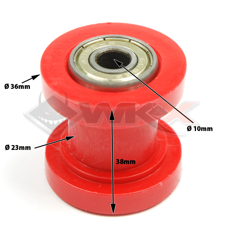 Roulette de chaîne couleur rouge 10 mm