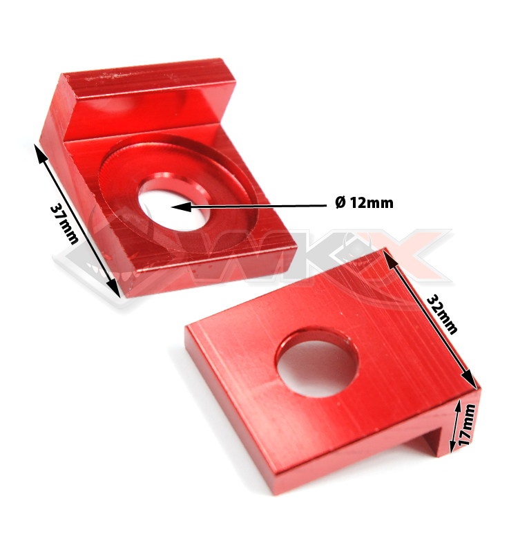 Tendeur de chaîne ROUGE forme carré de 12 mm