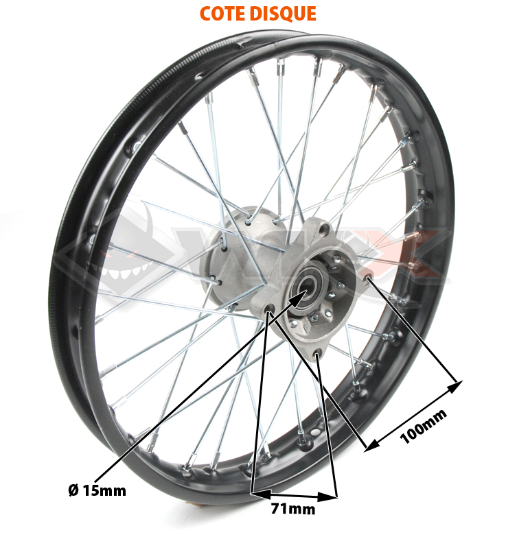 Jante d'acier pour l'avant de votre mini moto