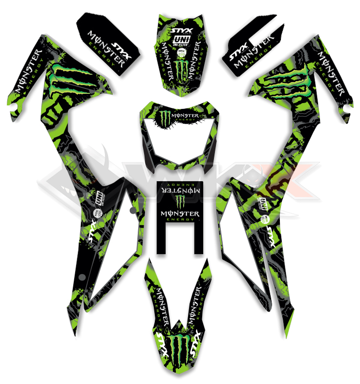 pack stickers de décoration Monster Energy