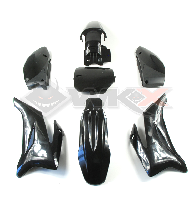 Kit plastique TTR NOIR pour Dirt Bike, Mini Moto et Pit Bike