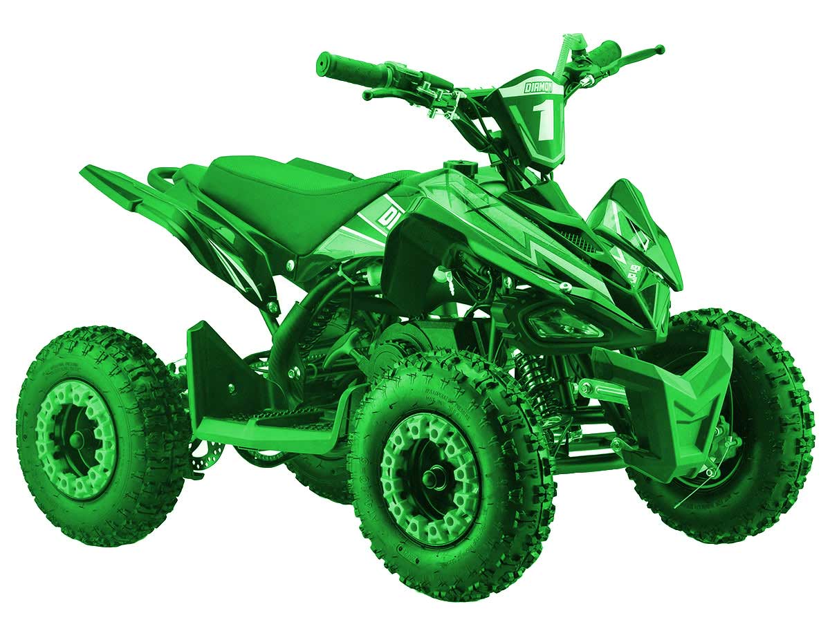 Quad pocket 49cc vert de la marque Diamon, modèle Flip