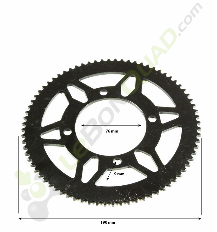 Couronne arrière 76 dents pour dirt électrique 1000w enfant