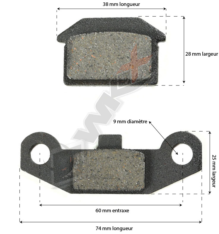 Plaquette de frein pour dirt et pit bike modèle 2