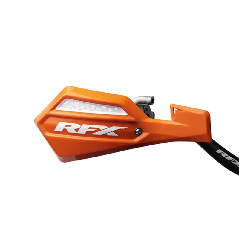 Protection de mains, couleur blanc et orange de chez RFX