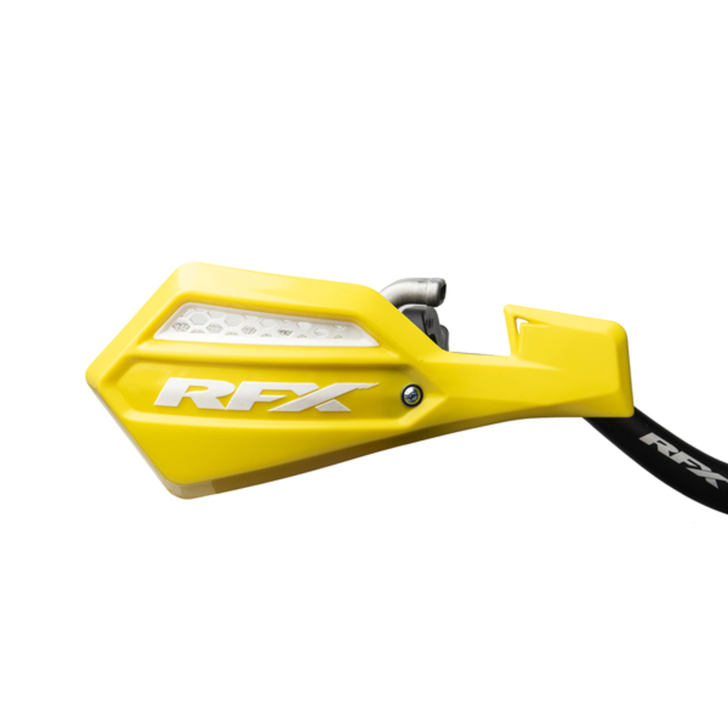 Protection de mains, couleur jaune-blanc, pour pit bike