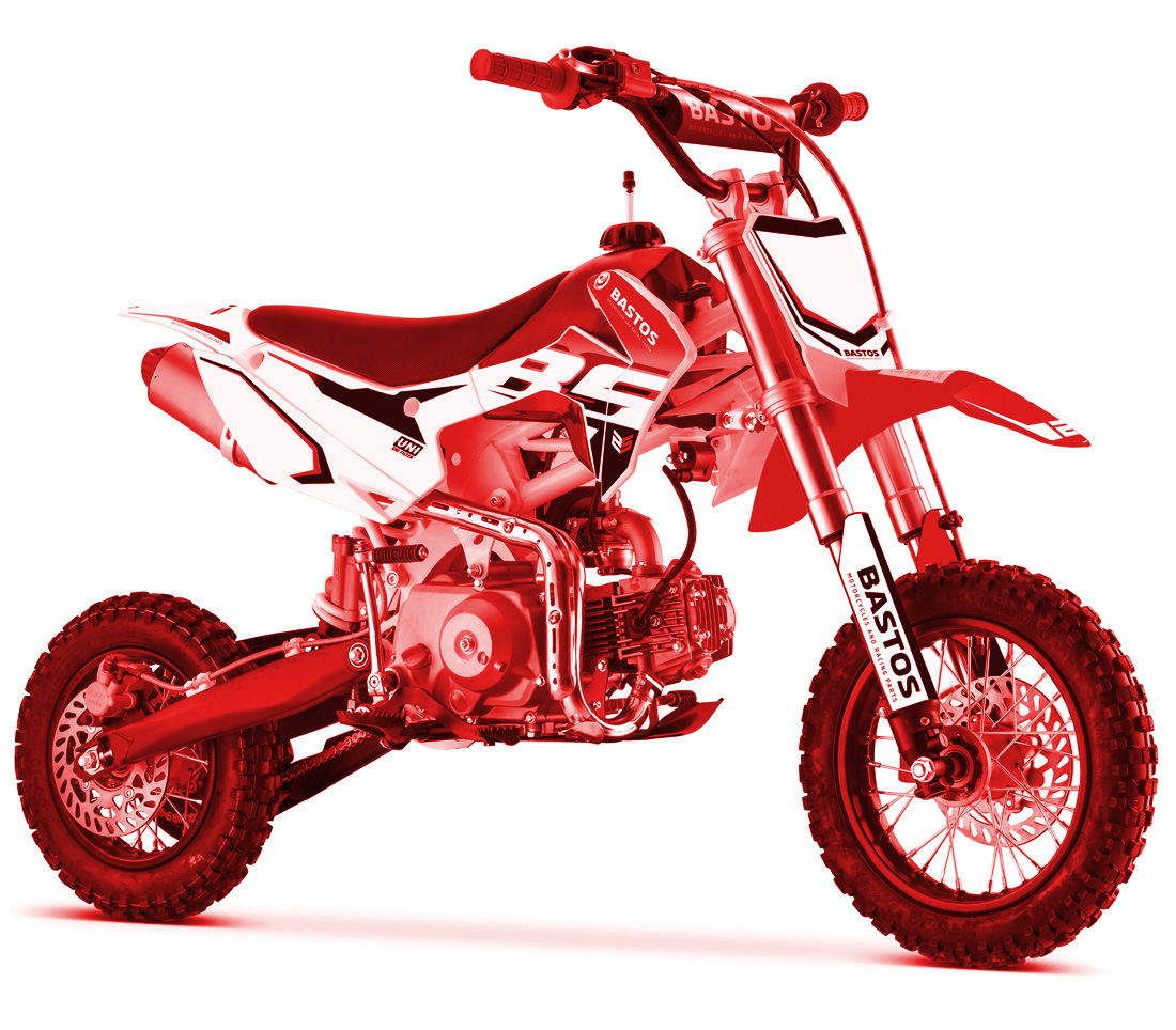 Dirt 90cm3 Bastos bike, BS, disponible en rouge