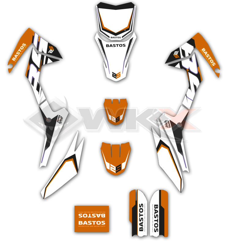 Kit décoration orange, modèle 2023 pour carénage CRF 110 MINI