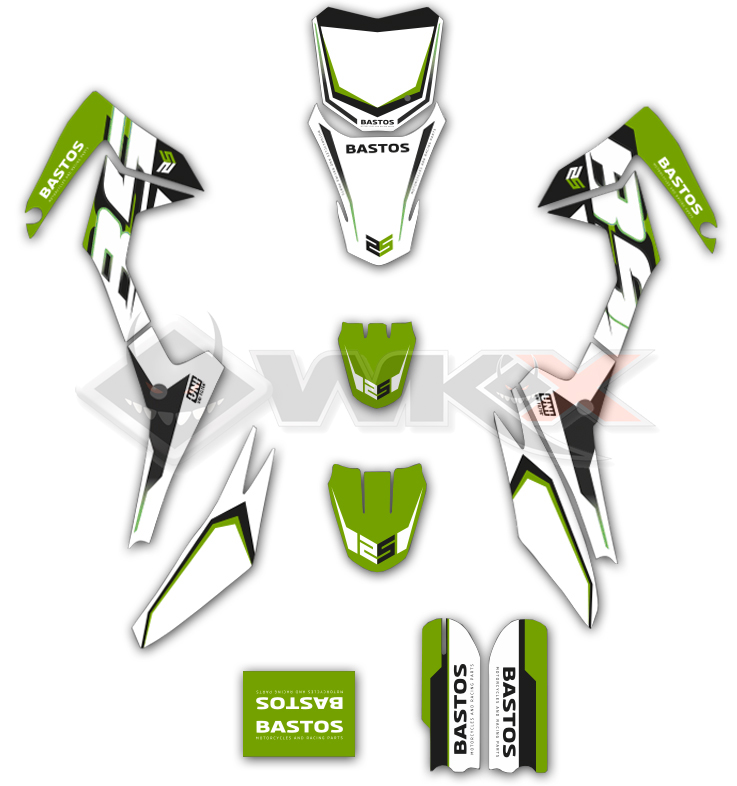 Stickers complet vert pour kit plastique mini CRF 110