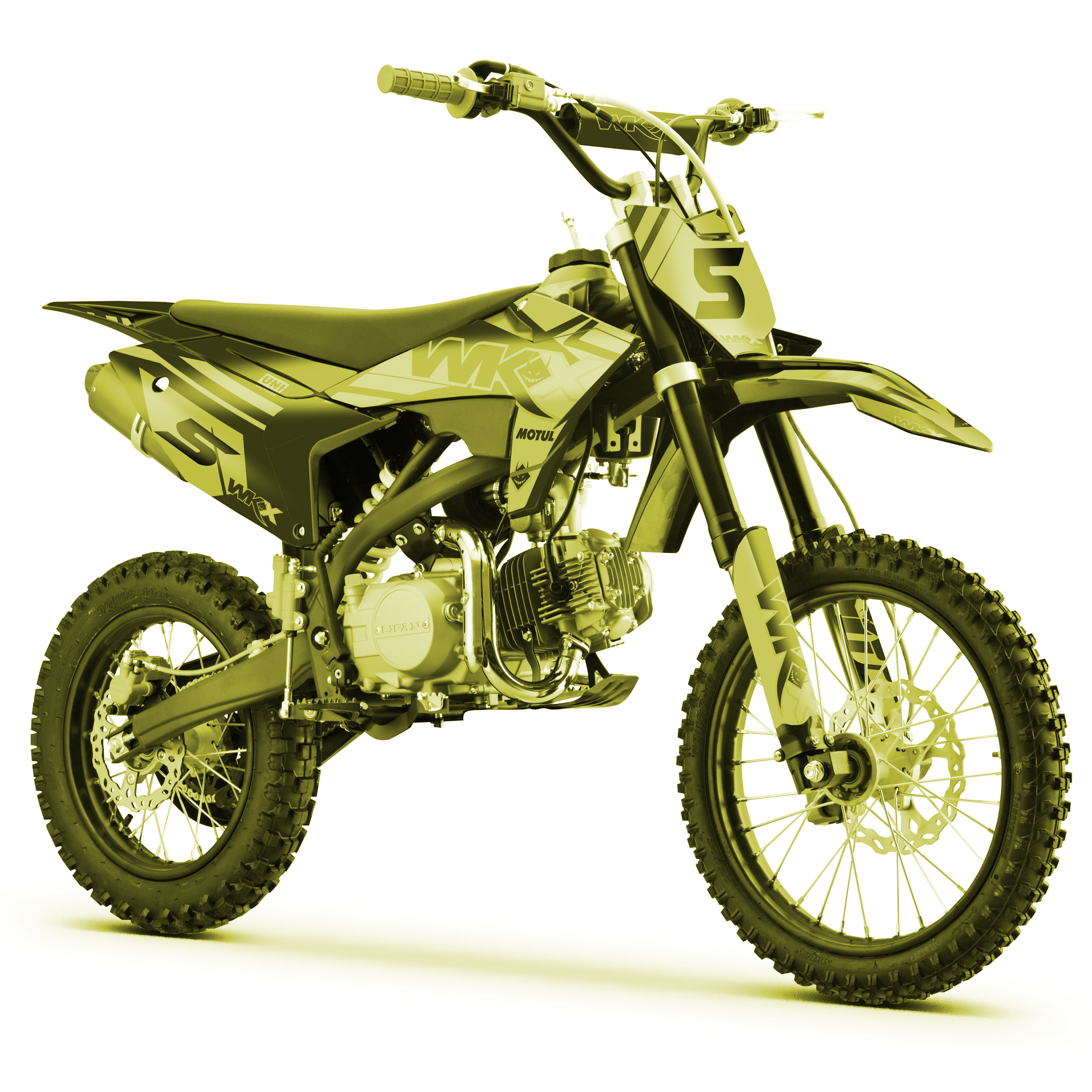 dirt BIKE 125cc jaune WKX MX2 14/17 pouces