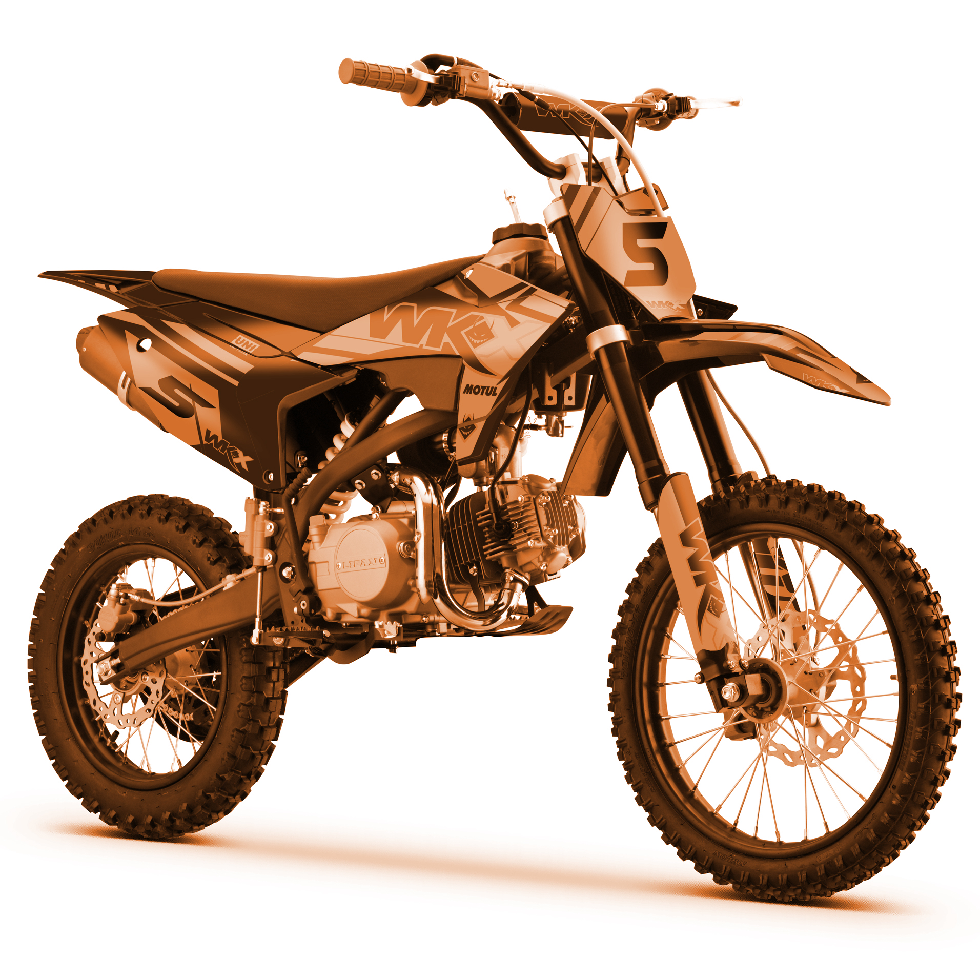 dirt 125 orange MX2 WKX grandes roues