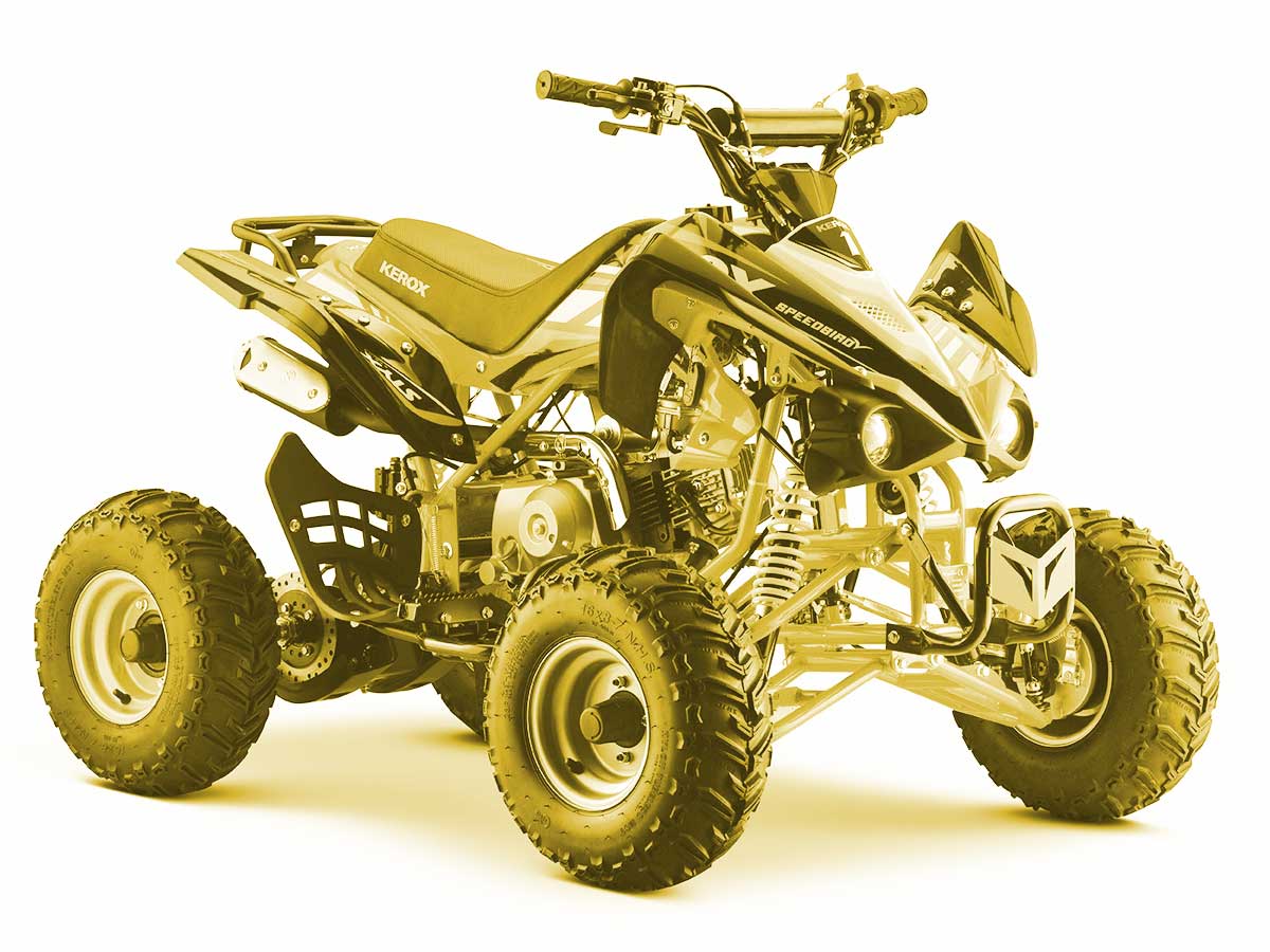 Quad 125cc enfant, couleur jaune, Kerox Speedbird