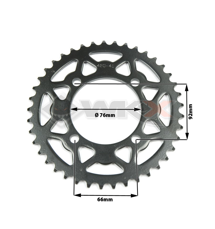 Couronne de transmission de 43 dents et d'axe 76 mm pour pit bike 