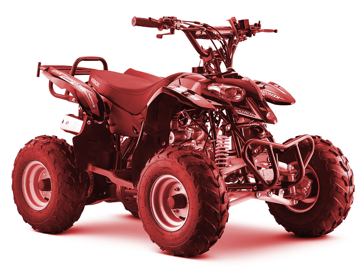 Quad rouge 110cc pour enfants de la marque Kerox, gamme Raptor