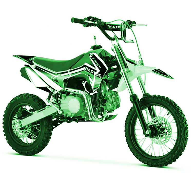 dirt bike 125cm3, couleur verte FIRST