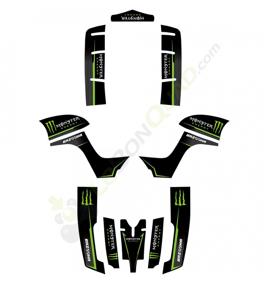 Stickers décoratifs Monster Energy pour quad enfant 110cc Bazooka