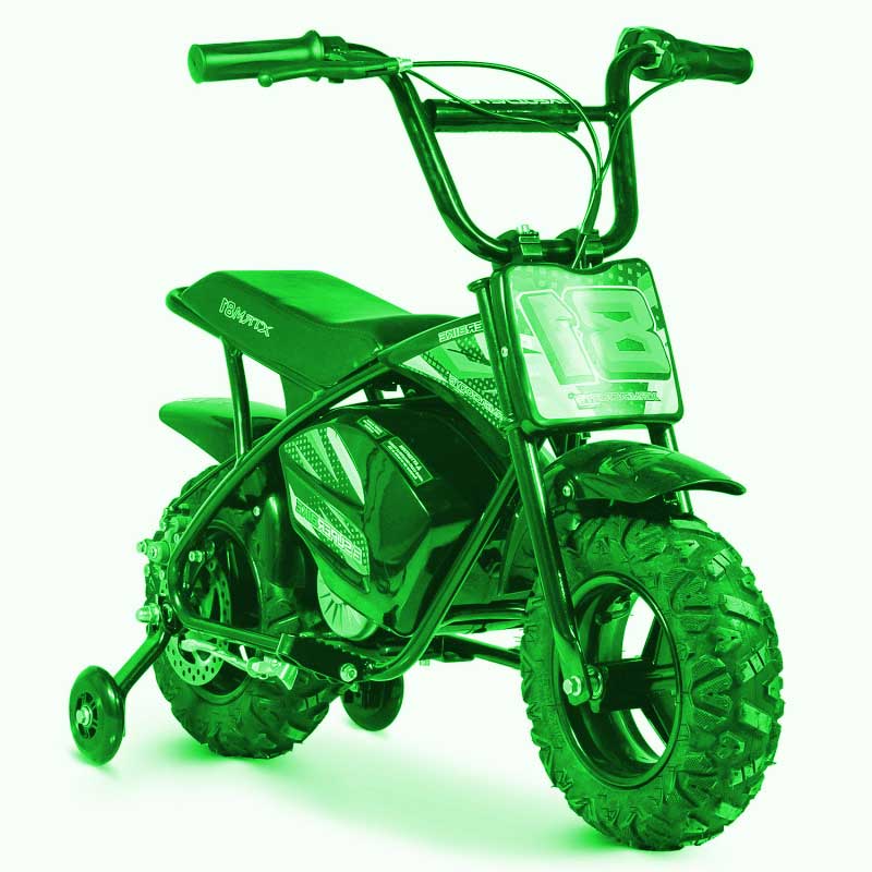 moto électrique verte 250w pour enfants