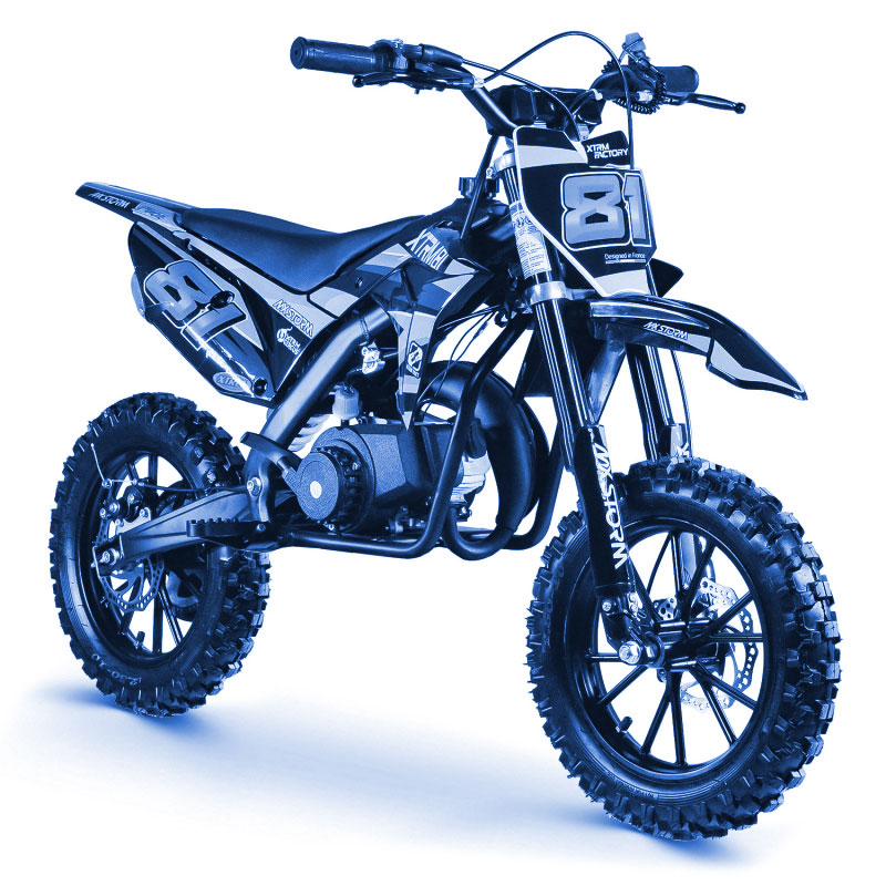 Mini cross enfant 50cc bleue pour les 5-8 ans